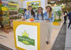 The team from Translatin S.A. the Ecuadorian importer and exporter of exotic and tropical fruit are Monica Villarruel, Karen Moreira and Tatiana Luna.
